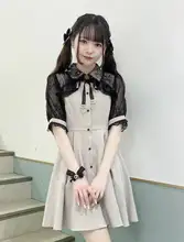 ロリータスタイルの心型ペンダント付き大きいサイズワンピース
