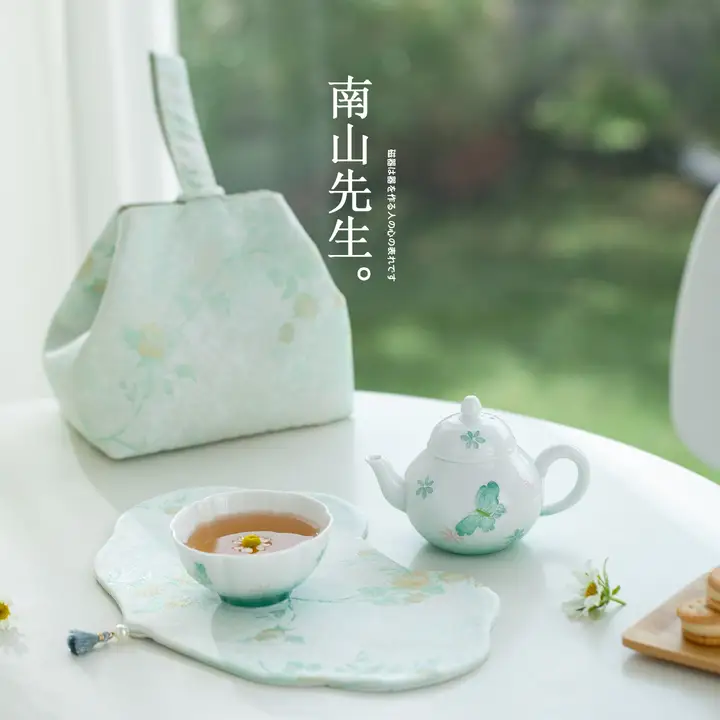 青玉製 携帯型 outdoorティーセット【茶器・急須・カップ付き・トラベル用】（セットアップ対応）