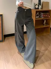 グレーのアメリカンビンテージ風ワークパンツ【高腰・快適なフィット・した ワイドレッグ】（セットアップ対応）