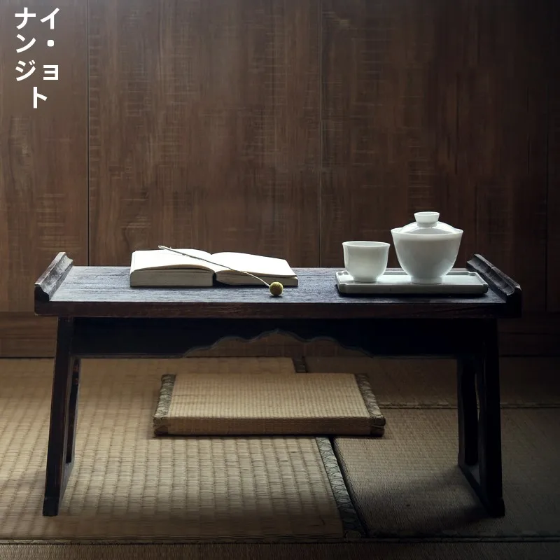 木製折りたたみ茶卓：レトロデザインの和室用長方形テーブルが提供する多機能性