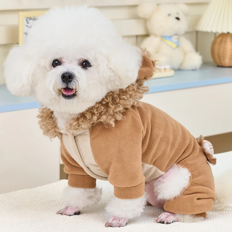 犬用秋冬服：蓬牧のかわいいデザイン四脚衣で冬の寒さをしっかり防ぐ