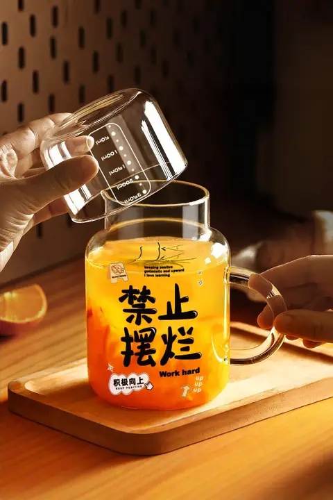 耐熱性の高硼硅ガラス製冷水ポット【大容量・泡茶用・ハンドル付き】