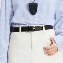 シンプルで洗練されたデザインのレディースPUベルト【通勤用・ファッションアクセサリー】