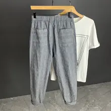 ストライプデザインのカジュアルパンツ【ハレンスタイル・薄手・ウエストゴム】（セットアップ対応）