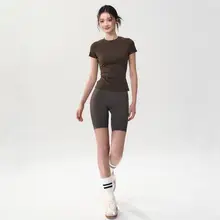 MITAOGIRL 夏用速乾ヨガウェア【女性用・短袖・アウトドア・フィットネストレーニング】