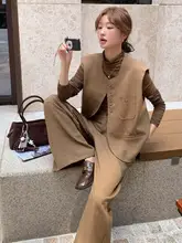 カジュアル着用に最適！カーキカラーのアウターとワイドパンツ【高級感あるデザイン・春秋用】（セットアップ対応）