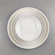 純白陶器製 大皿【レストラン用・多用途・スープ皿・サラダ皿・魚料理用】