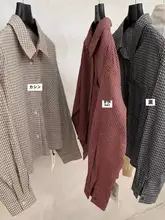 チェック柄ポロカラーシャツ【レディース・フィット・秋向け】
