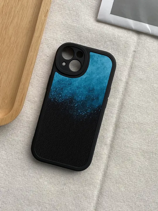 スタイリッシュなブラックとブルーのコントラスト男性用スマートフォンケース【iPhone・Huawei・Xiaomi対応・シリコン製・防落下】