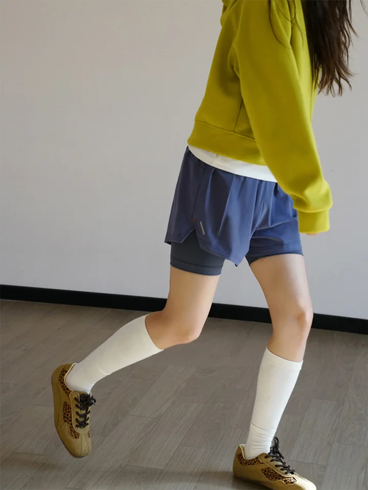 速乾性ショートパンツ【女性用・防透け・ランニング・フィットネス・サイクリング・膝上丈】