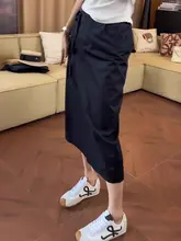体型カバーを叶える！ハイウエストストレート中長丈スカート【カジュアル・スタイル】（ セットアップ対応）