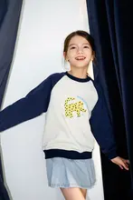 ポルカドットキャットデザインの子供用ラウンドネックサーマルスウェット【極上の柔らかさ・春用・プリントTシャツ】（セットアップ対応）