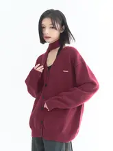 万有引力博物館 無地カーディガン【春秋用・ゆったり・長袖ニット】