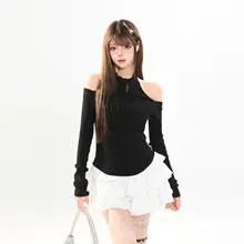 リバーシブルオフショルダーセーター【春用・フィット感・短丈】