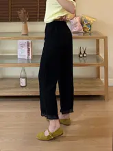 小柄な女性向けレースエッジカジュアルパンツ【涼感・スリム効果・ストレートシルエット】（セットアップ対応）