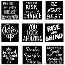 122枚モノクロ英語スローガンデザインステッカー【インス風・クリエイティブデコレーション・手帳やノートパソコン用】