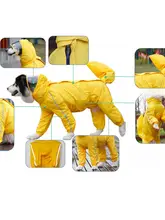 犬用レインコート 大型犬用 四脚タイプ 全身カバー 防水 防風 抜け毛防止 お散歩 アウトドア 秋冬