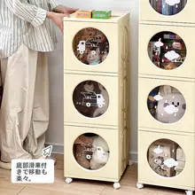 子供部屋用 移動可能なおもちゃ収納キャビネット【多層・ぬいぐるみやブロックの整理に最適】