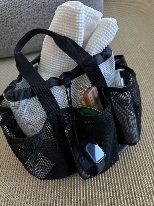 大容量メッシュスイミングバッグ【干湿分離・フィットネス用・ビーチ・洗面道具収納】