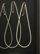 極細模造パールネックレス【女性用・軽やかで上品・セレブ感漂うデザイン】