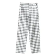 チェック柄のルーズフィットパンツ【夏用・コットン100%・ウェア】（セットアップ対応）