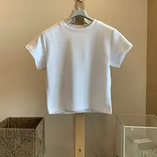 アメリカンレトロ タイトフィット 半袖Tシャツ【女性用・夏季・ショート丈・スリムフィット】