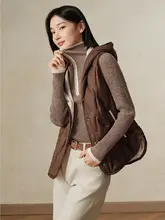 軽やかで暖かい！フード付きバイカラー白鹅绒ダウンベスト【冬季用】