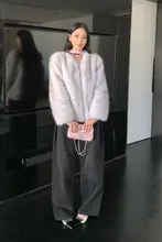 ZHOUMIAO ディテールプリーツデザイン ダークカラー ストレートデニムパンツ【ワイドフィット・カジュアル】