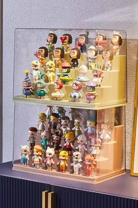 階段式フィギュアディスプレイラック【ホコリ防止・家庭用収納】