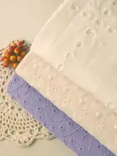 漂白色レース刺繍コットン生地【ブラウス・ドレス・ロリータ風】