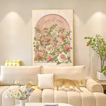 高級感ある花柄のリビング装飾画【肌理デザイン・ソファ背景用・玄関やテーブルに最適】