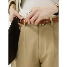 高ウエストストレートパンツ【体型カバー・フィット・ベルト付き】（セットアップ対応）