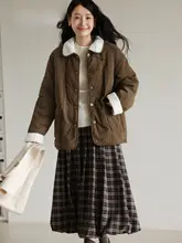 大きいサイズのワイドフィットコットンジャケット【冬用・羊毛ライニング・暖かい】