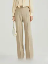 春用 サラッとした落ち感のある女性用スリムストレートスーツパンツ