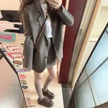 グレーのジャケット【韓国風・ゆったりシルエット・カジュアル・春秋用】