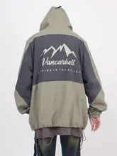 アメリカンレトロ風 カラーブロックフード付きジャケット【春秋用・おしゃれなアウトドアデザイン】