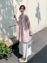 オーバーサイズ フレアスリーブ ベストとワイドパンツの春夏ファッション（セットアップ対応）