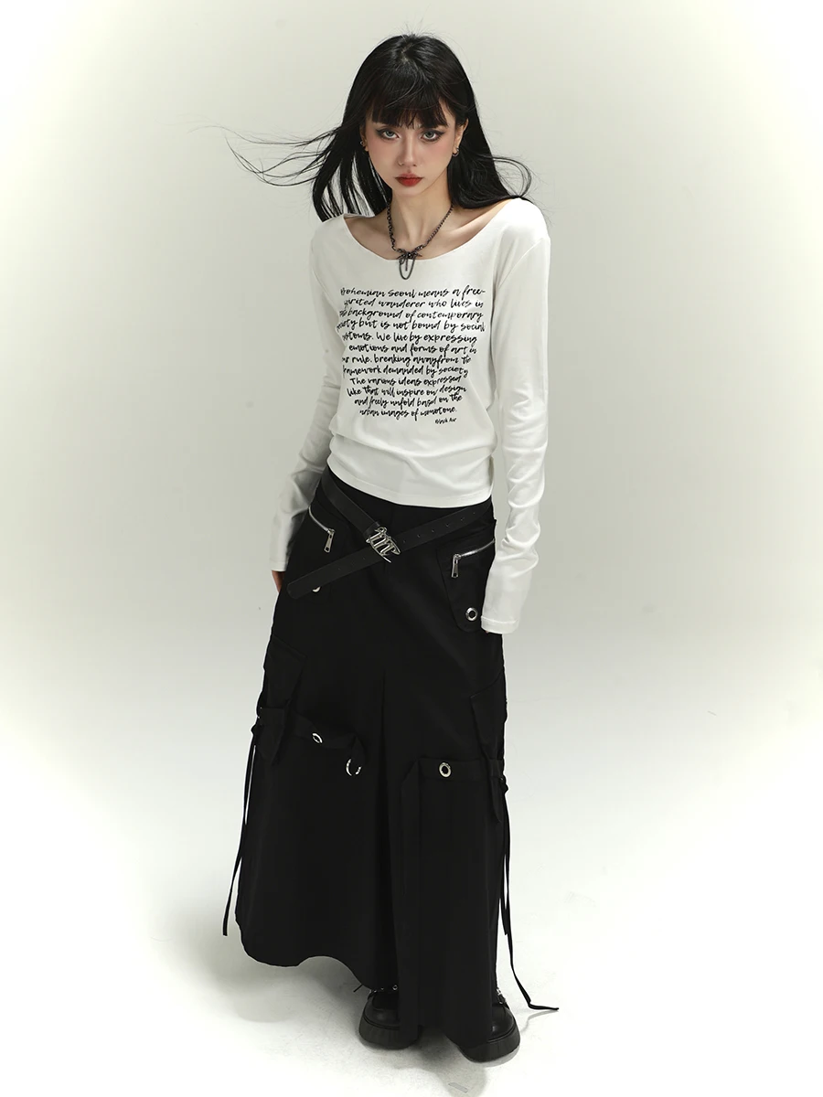 白長袖Tシャツ【アメリカンスイートスタイル・秋用】（セットアップ対応）