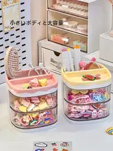 回転式アクセサリー収納ボックス【子供用ヘアバンド・ヘアクリップ・ゴムバンド用】