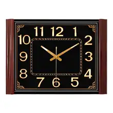 スタイリッシュな長方形壁掛け時計【夜光・穴あけ不要・静音】