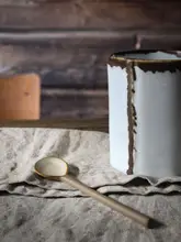 日本製手作り　ビンテージスタイルの陶器コーヒースプーン【長柄・創造的デザイン】