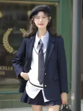 カジュアルな印象のカーキ色ブレザー【春季用・フィット・イギリス風デザイン】