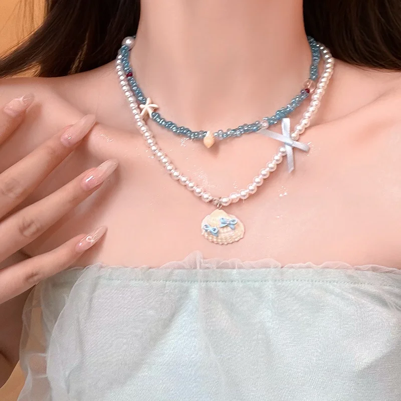 ビーズと貝殻のネックレス：夏の海辺リゾート風デザインで作る簡単なアクセサリー作り方