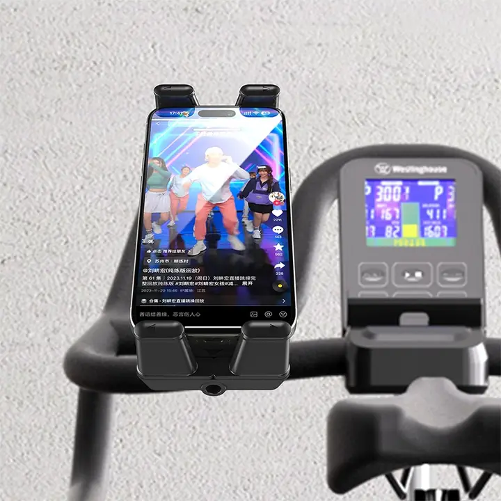 折りたたみ式スマホ＆iPadホルダー付きエクササイズバイク【室内用・フィットネス】