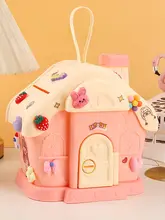 子供用 おしゃれ貯金箱【男の子向け・女の子向け・キー付き小さな家型デザイン】