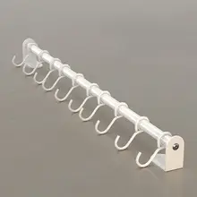 穴あけ不要の白色ステンレス製壁掛け調理器具フック【スプーン・お玉・鍋ふた用】