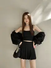 学院風デザインのフード付きカジュアルコーディネート【ゆったりシルエット・プリーツスカート付き】（セットアップ対応）