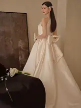 フランス風ヴィンテージ軽婚礼衣装【サテン素材・ハイネック・トレイン付き】