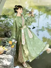 オリジナル唐風 円形襟刺繍入り漢服ランタンパンツ【華やかなプリント】（セットアップ対応）