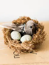 ブローチ クリップ インテリア 小鳥 鳥の巣 卵 フェザー アメリカンカントリー